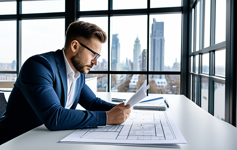 AI 상담사 서비스의 사용자 경험 조사 - Modern Office Scene**
"A professional architect in a stylish, fully clothed business casual outfit,...