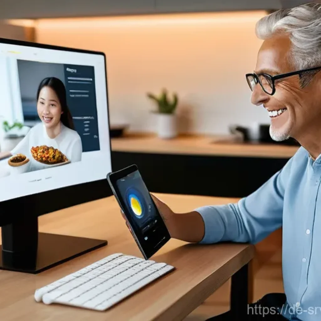 AI 상담사 서비스의 적용 범위 확대 - Everyday AI Assistants: Seamless Integration**
"A diverse group of people, aged 20s to 60s, effortl...