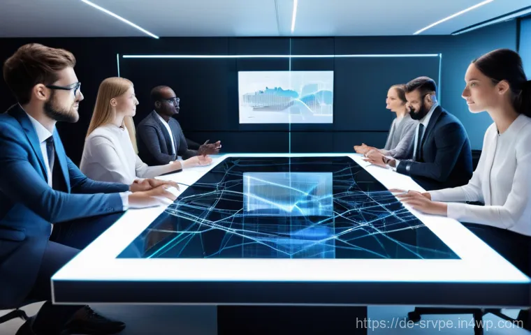 AI 상담사 서비스의 사용 사례 분석 - **Prompt:** "A diverse group of professionals, including men and women of various ages and ethniciti...