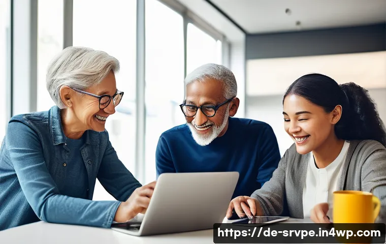 AI 상담사 서비스의 성과 분석 방법 - **Prompt 1: Empowered User Experience**
    A photo-realistic image depicting a diverse group of thr...