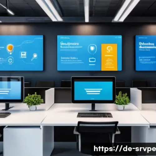 AI 상담사 서비스의 주요 기능 - A modern customer service center in Germany showcasing seamless AI integration: diverse employees us...