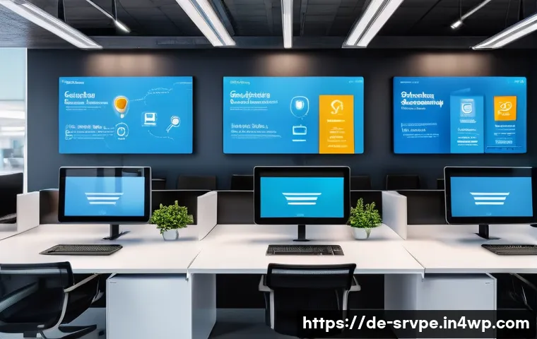 AI 상담사 서비스의 주요 기능 - A modern customer service center in Germany showcasing seamless AI integration: diverse employees us...