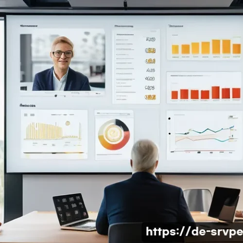 AI 상담사 서비스의 윤리적 이슈 - A modern digital consultation scene in a sleek German office setting, showing a professional AI advi...