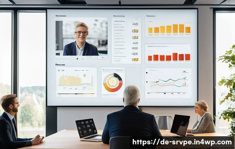 AI 상담사 서비스의 윤리적 이슈 - A modern digital consultation scene in a sleek German office setting, showing a professional AI advi...