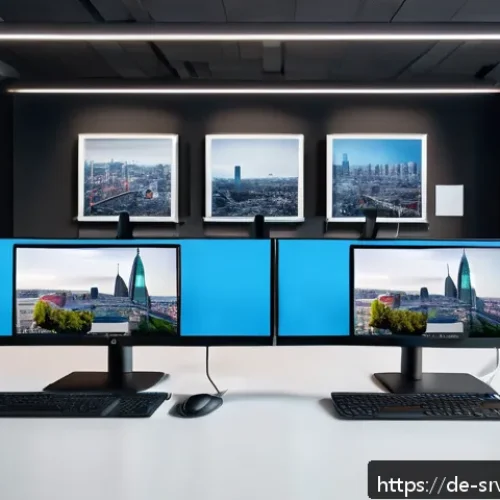 Home 33 AI 상담사 서비스의 기술적 진보 - A modern customer service center in Germany featuring a diverse team of professionals using advanced...
